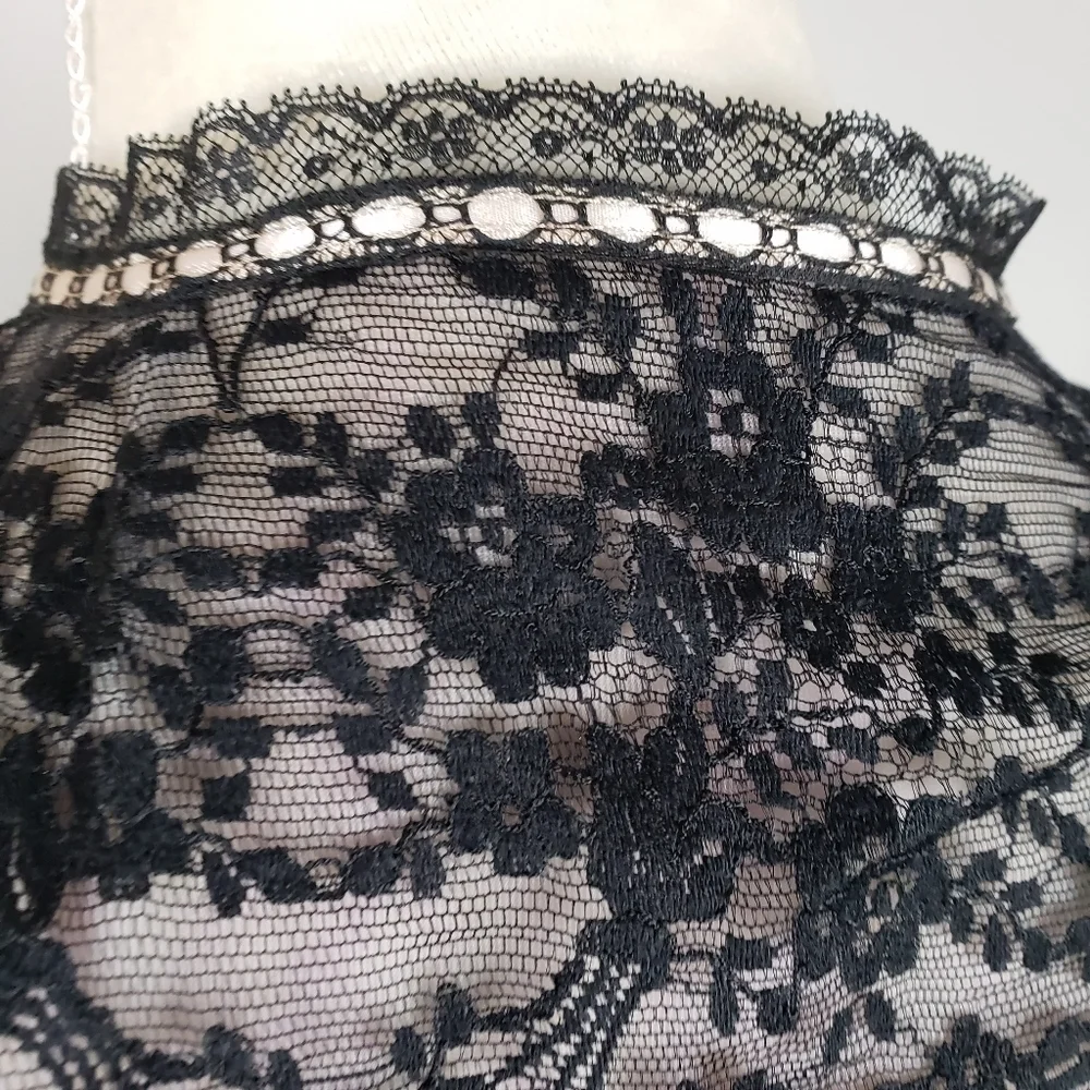 Vintage Van Roalte Radcliffe Lace Negligee Set Nightie and Robe S Black EUC - Picture 5 of 16